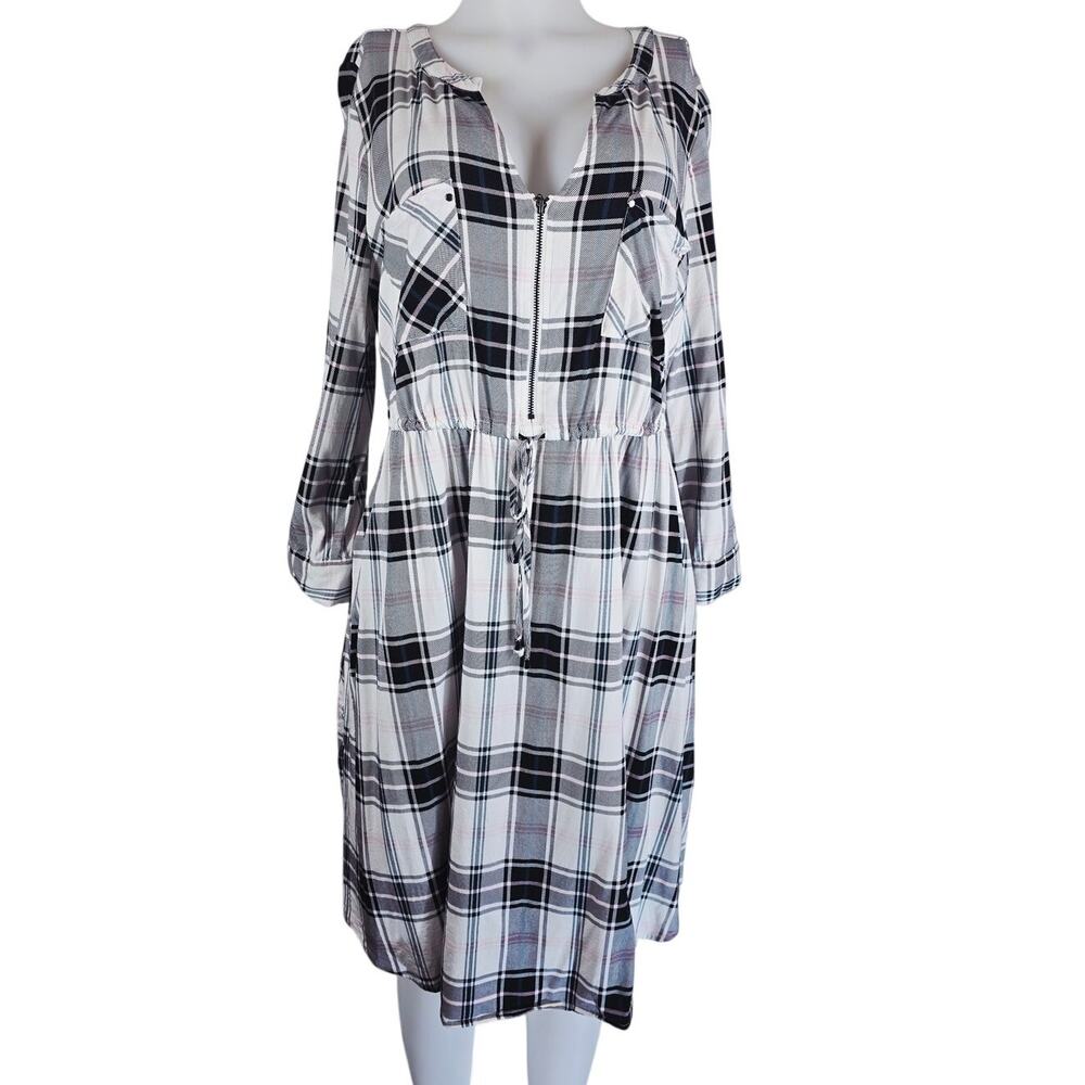 Torrid Black White Checkered Picnic Casual Vacation Women's Dress 1 -L